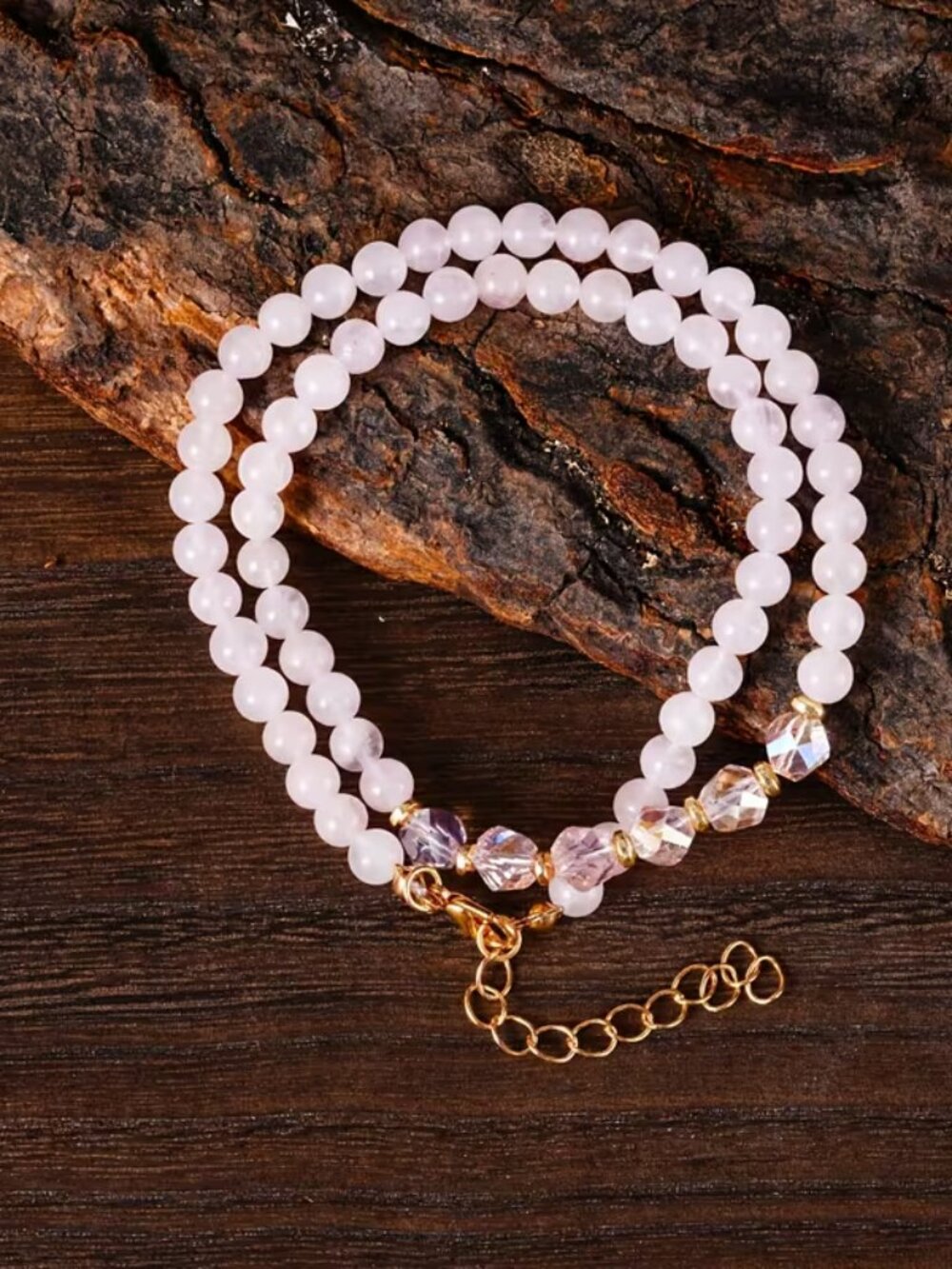 Rose Quartz - 2 pc Necklace Set - New - Picture 4 of 4